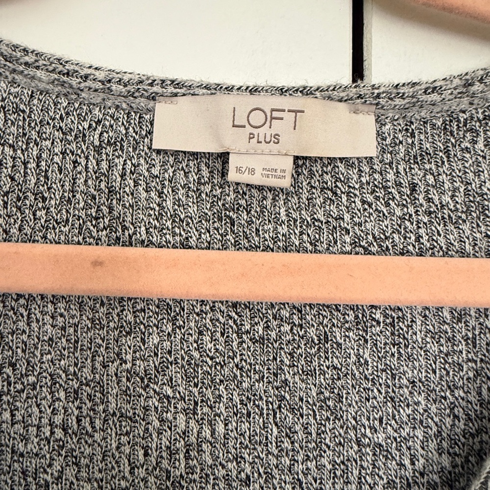 LOFT Heather Gray Long Sleeve Knit Dress - Picture 3 of 5